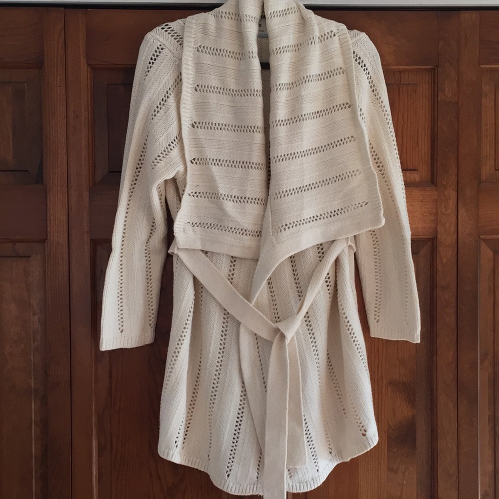 Cream wrap sweater